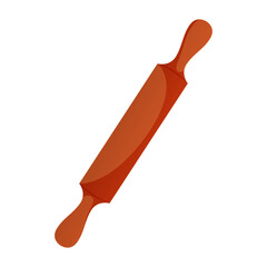 Kitchen rolling pin for homemade cooking. Baking tools, utensils, supplies, bakery stuff. Baking, bakery shop, cooking, sweet products, dessert. Vector for poster, banner, menu, cover, advertising