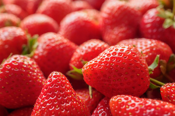 Fresh organic red strawberry fruit background