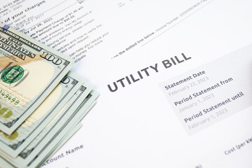 House utility bill, Rising electricity and gas prices, water and heating invoice