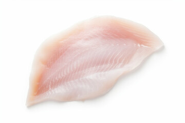 Fillet of cod or other white fish on a white background. AI generated.