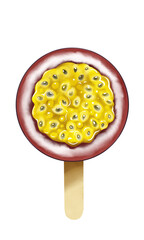 passion fruit bar popsicle illustration isolated graphic element png