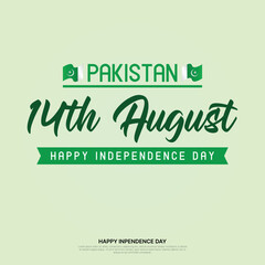 Pakistan Independence Day - 14 August Pakistani National Celebration Pakistan Day Pakistan written in Urdu calligraphy Logo