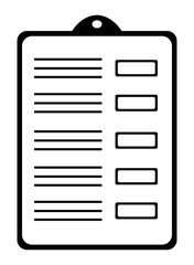 List icon illustration, black on white background