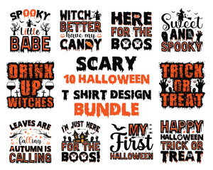 Halloween T-Shirt Design Bundle-Trendy Halloween T-Shirt Design SVG Scary Halloween Bundle Design