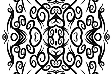 Beautiful symmetrical abstract batik line art pattern for background wallpaper textile or fashion 