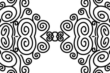 Beautiful symmetrical abstract batik line art pattern for background wallpaper textile or fashion 