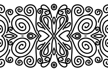 Beautiful symmetrical abstract batik line art pattern for background wallpaper textile or fashion 