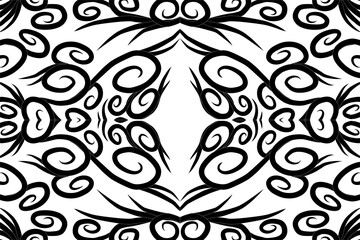 Beautiful symmetrical abstract batik line art pattern for background wallpaper textile or fashion 