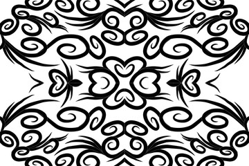 Beautiful symmetrical abstract batik line art pattern for background wallpaper textile or fashion 