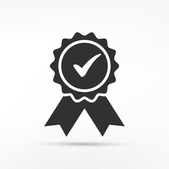 Approved icon, vector isolated illustration. Quality guarantee icon in trendy flat style design