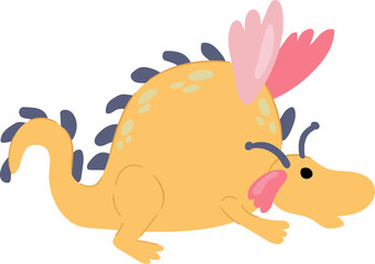 Cute hand drawn dragon. Symbol of 2024.