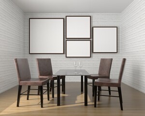 frame 3D interior illustration, wall design modern, empty space creative, 3D background blank canvas, room design mockup, home photo rendering, simple indoor style, architecture art picture copy space