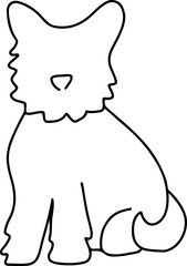 Cats and dogs doodle. Cute simple coloring page hime pets illustration