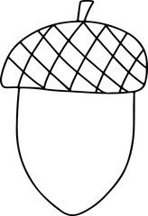 Cute mushroom. Autumn forest doodle coloring page