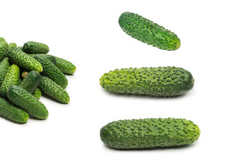 Fresh green cucombers as a background
