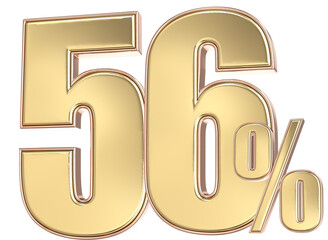 Number Gold 3D Render