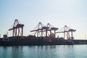 Fototapeta na wymiar container cargo freight ship