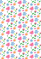 Floral Pattern Design with White background