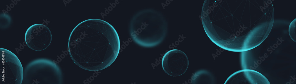 Aufkleber abstract atom molecules design. molecular structure. nanotechnology. science with medical background