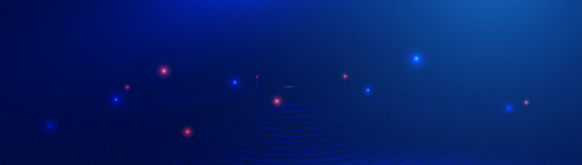 Fototapeta na wymiar Big data center. Abstract blue digital dynamic circles background. Science technology. Vector illustration