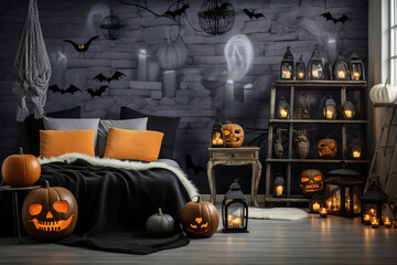 Halloween kids background. High quality photo