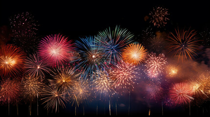 Fototapeta premium Spectacular Burst of Light Fireworks Background - Captivating Celebration of Colors. created with Generative AI