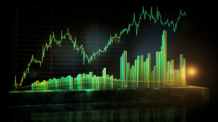 Growth business dollar money stock graph investment on 3d cash currency finance banking background of profit financial exchange trade graph arrow symbol or success economy usd strategy , Generative Ai