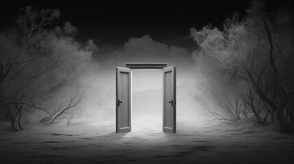 Mysterious opened door. Surreal mood.
Modified Generative Ai Image.