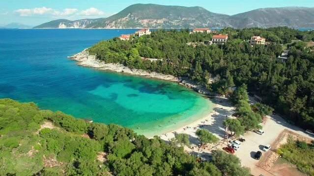 Emplisi beach near Fiskardo town, Kefalonia island, Ionian sea, Greece