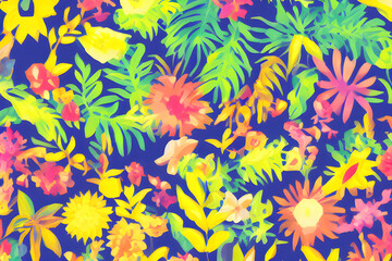 Fototapeta na wymiar seamless floral pattern Generative AI