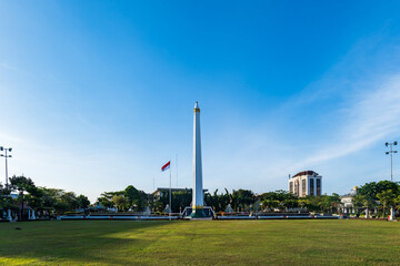 Tugu Pahlawan, the National Monument and a historical landmark in Surabaya, Heroes Day, East Java,...