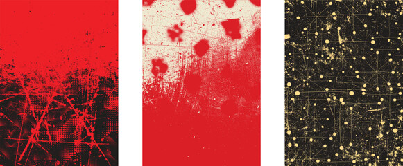 Distressed dotted design element. Duo tone, grunge poster . Modern art .Abstract, grungy composition . Half tone background. Halftone dots texture effect .Contemporary vector. Grange design