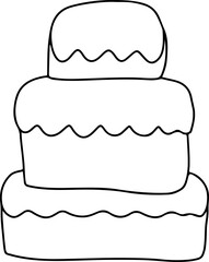 Cute doodle birthday coloring design element
