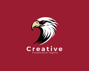 eagle Head logo, falcon head logo template vector eps file