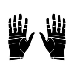 Palm, Hands icon vector, filled flat hand sign, isolated hand on white, logo illustration