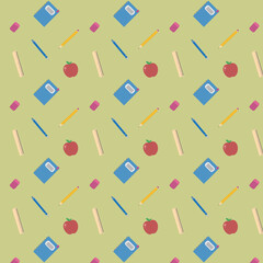 seamless pattern with school office stationery