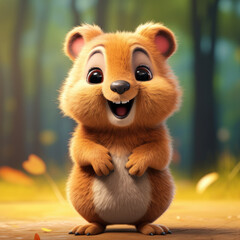 Cute Parrot, 3d cartoon, big eyes, friendly, solid background, minimalistic