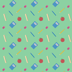 seamless pattern with school office stationery