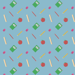 seamless pattern with school office stationery