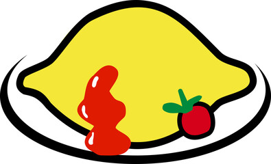omelette cartoon icon style