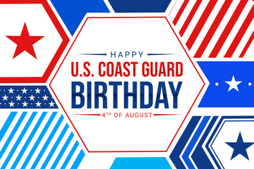 Happy birthday United States Coast Guard theme illustration. Suitable for Poster, Banners, background and greeting card