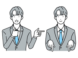 指を指す男性・ビジネスマン