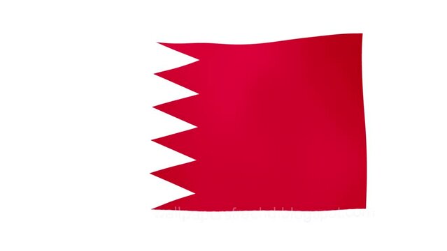 Waving Flag of Bahrain | Bahrain Flag Video Animation | Bahrain Flag Flat icon Video White Background | Country Bahrain Flag White Background Design