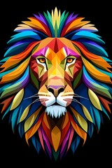 lion head illustration. Generative AI
