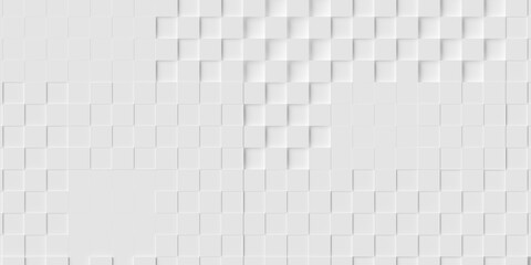 Offset white cube boxes block background wallpaper banner texture pattern template - obrazy, fototapety, plakaty