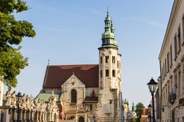 Fototapeta na wymiar Andreas church in the old town of Krakow, Poland
