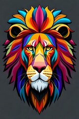 Obraz premium lion head vector. Generative AI