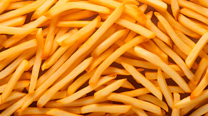 French fries texture close up background. Junk food fast meal restaurant cafe salty snack calorie potato fries photo