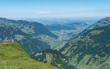 beautiful view over the alps on an sunny summer day in Engelberg Switzerland