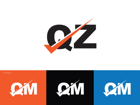 Unique Style qz zq Alphabet Letter Logo For You